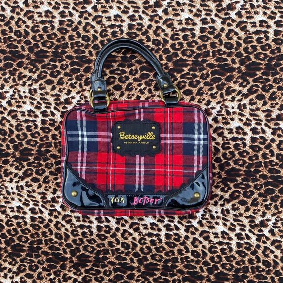 Betsey Johnson Accessories - Betsey Johnson y2k plaid makeup bag